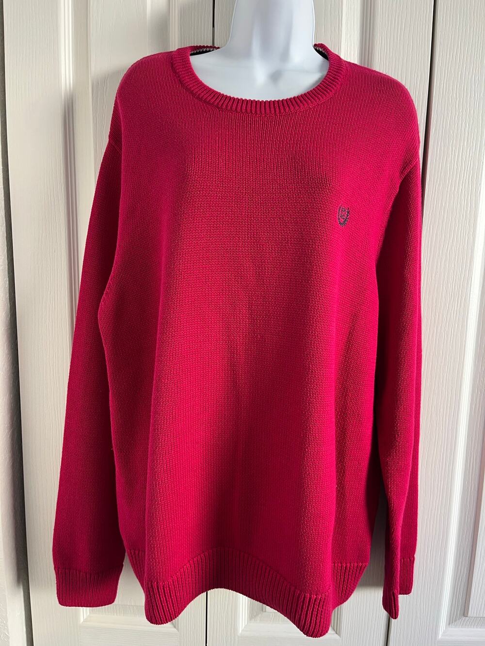 Chaps Red Crewneck Sweater Men’s Size Large Classic Logo Pullover Large